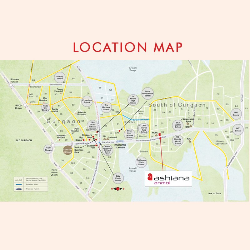 Ashiana Anmol Location Map